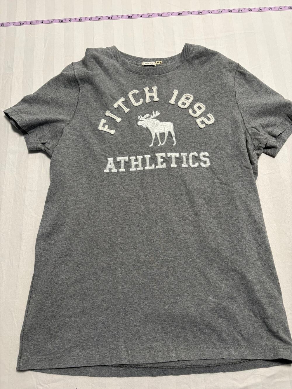 Y2K Abercrombie & Fitch Athletics Moose Logo Graphic T-Shirt Gray Muscle Fit XL